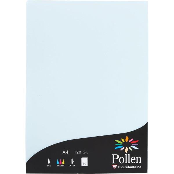 photo - Papier - A4 - Pollen - Bleu - 120g - 50 feuilles - Clairefontaine