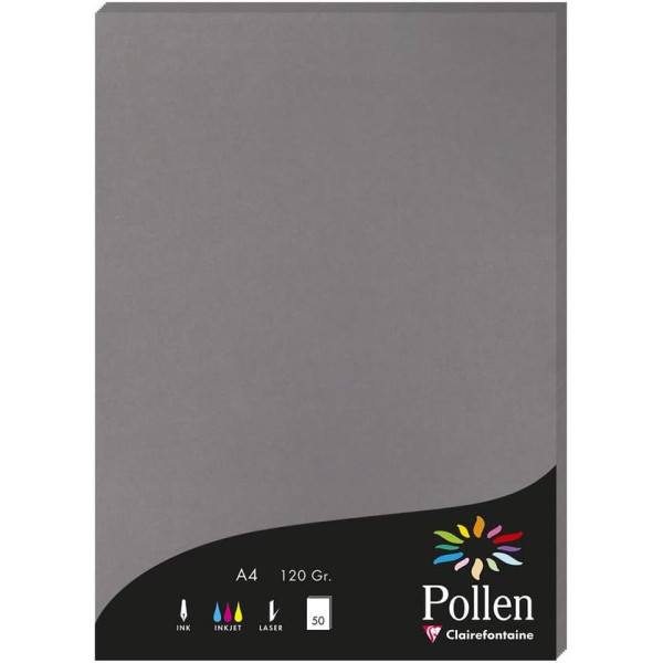 photo - Papier - A4 - Pollen - Gris - 120g - 50 feuilles - Clairefontaine