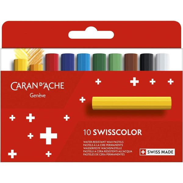 photo - 10 pastels à la cire - Permanents - Beaux-arts - Couleurs assorties - Caran d'Ache - Swisscolor