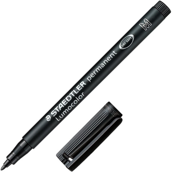 photo - Feutre - Marqueur - Noir - Permanent - Pointe fine 1mm - Staedtler - Lumocolor 317F