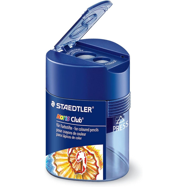 Taille-crayon - 2 trous - Avec réservoir en plastique - Staedtler - Noris