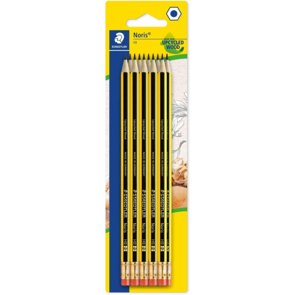 photo - 10 crayons graphite - HB - Embout gomme - Bois recyclé - Staedtler - Noris