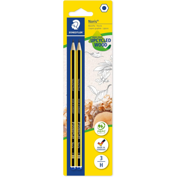 photo - 2 crayons graphite - H - Bois recyclé - Staedtler - Noris