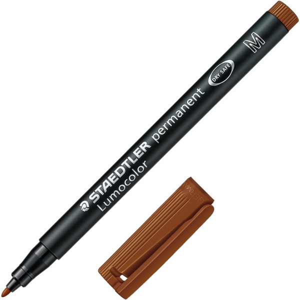 photo - Feutre - Marqueur - Marron - Permanent - Pointe fine 1mm - Staedtler - Lumocolor 317F