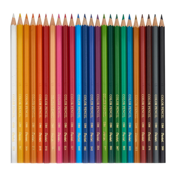 24 crayons de couleur - Coloriage - Corps en bois - Loisirs créatifs - Pentel Arts