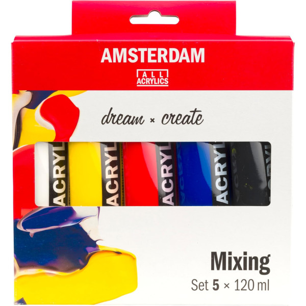 photo - Set peinture acrylique de 5 tubes - Pour mélange - Amsterdam