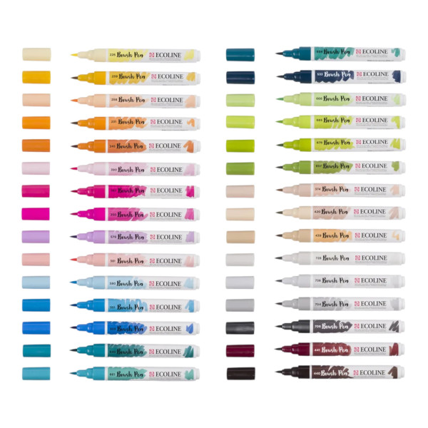 photo - Feutres - Aquarelle - Dessin - Croquis - 30 couleurs - Ecoline