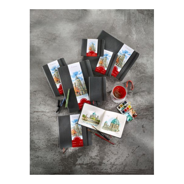 Carnet aquarelle - Watercolour book - 200g/m² - 30 feuilles grain fin - Portrait - 21x29,7 - A4 - Hahnemühle