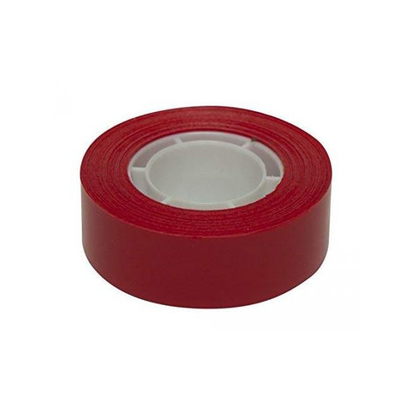 photo-Ruban adhésif rouge en polypropylène à déroulement silencieux - 19mmx33m
