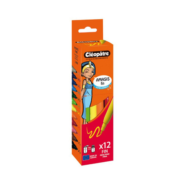 boite-12-feutres-pointe-fine-2mm-cleopatre