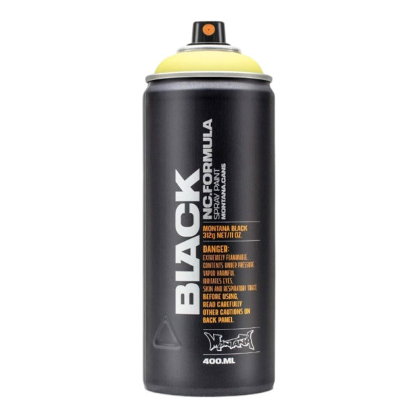 photo-Bombe de peinture - 50% True Yellow - BLK400-TR1010 - Montana Cans Black - 400ml - Graffiti