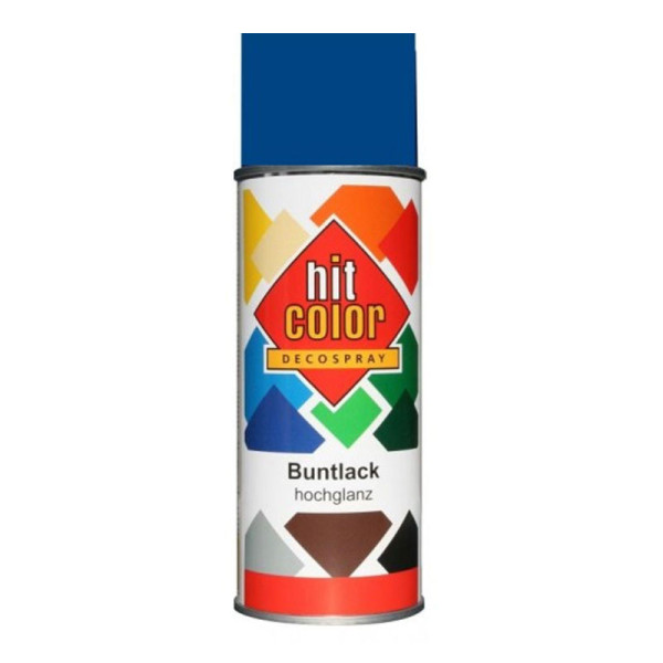 photo - Bombe de peinture - Bleu royal - Brillant - Décoration - Tous supports - Hit Color - 400ml
