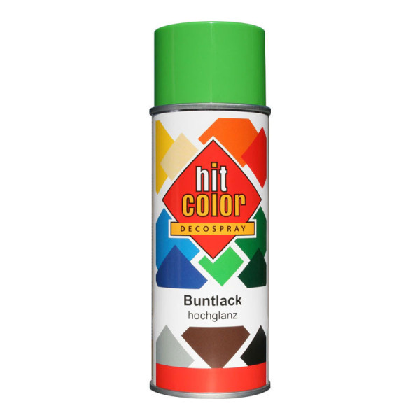 Bombe de peinture - Vert jaune - RAL6018 - Brillant - Décoration - Tous supports - Hit Color - 400ml