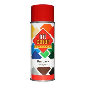 Bombe de peinture - Rouge feu - RAL3000 - Décoration - Tous supports - Hit Color - 400ml