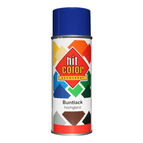 photo - Bombe de peinture - Bleu outremer - RAL5002 - Décoration - Tous supports - Hit Color - 400ml
