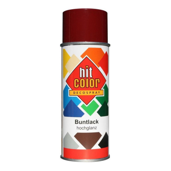 photo - Bombe de peinture - Pourpre - RAL3004 - Brillant - Décoration - Tous supports - Hit Color - 400ml