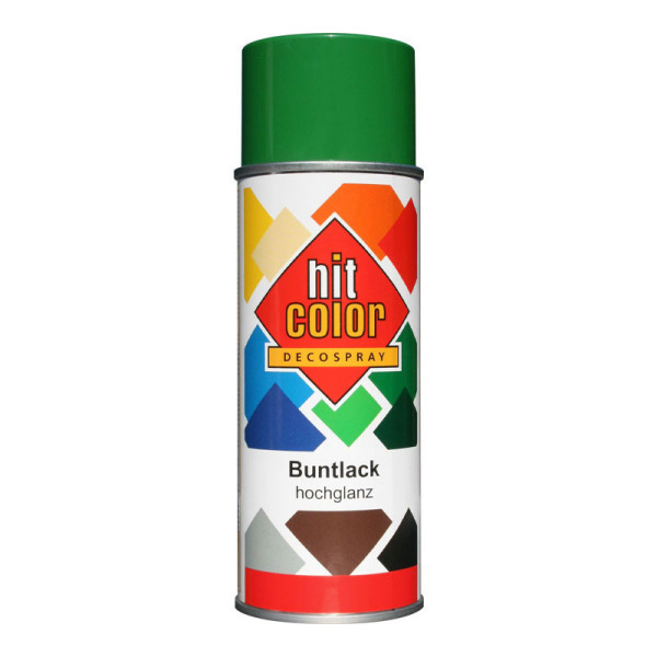 photo - Bombe de peinture - Vert émeraude - RAL6001 - Brillant - Décoration - Tous supports - Hit Color - 400ml