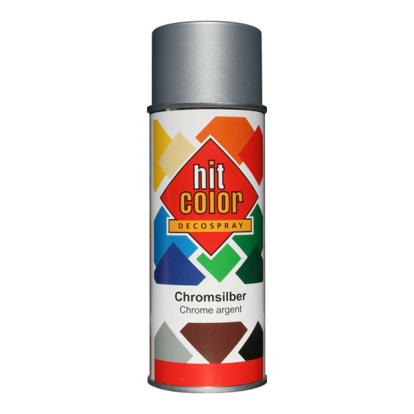 photo - Bombe de peinture - Chrome argent - Décoration - Tous supports - Hit Color - 400ml