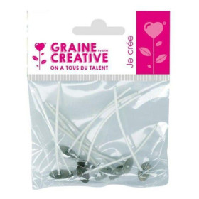 photo - Mèches pour bougies - Avec pied métal - 7cm hauteur - Sachet de 10 pièces