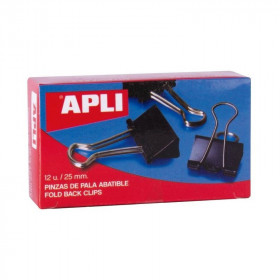 Boîte de 12 pinces à clip 25mm en métal - Apli pas cher