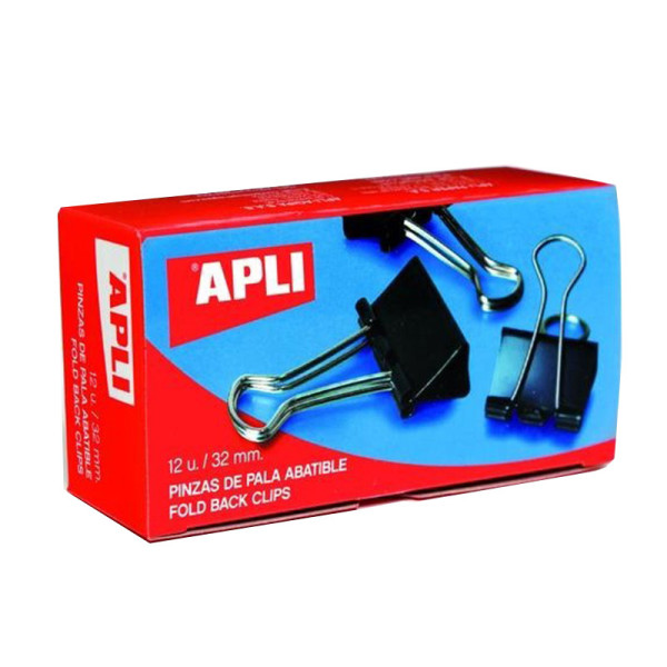 Boîte de 12 pinces à clip 32mm en métal - Apli pas cher