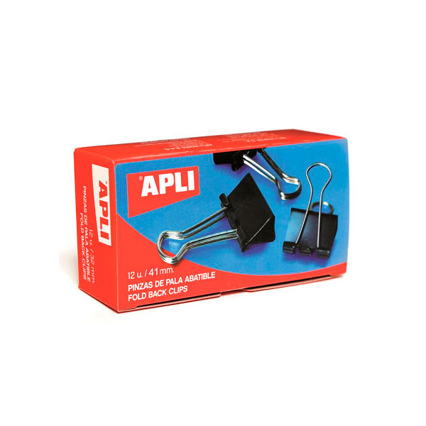 Boîte de 12 pinces à clip 41mm en métal - Apli pas cher