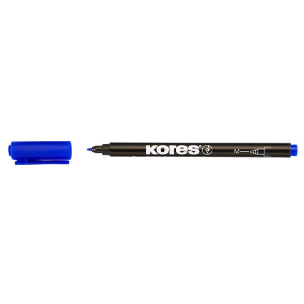 Marqueur Permanent "K Marker Fine" Pointe Médium Bleu Kores pas cher