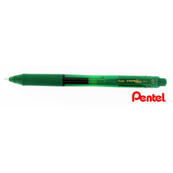 Stylo Energel pointe moyenne 0,7mm vert Pentel pas cher