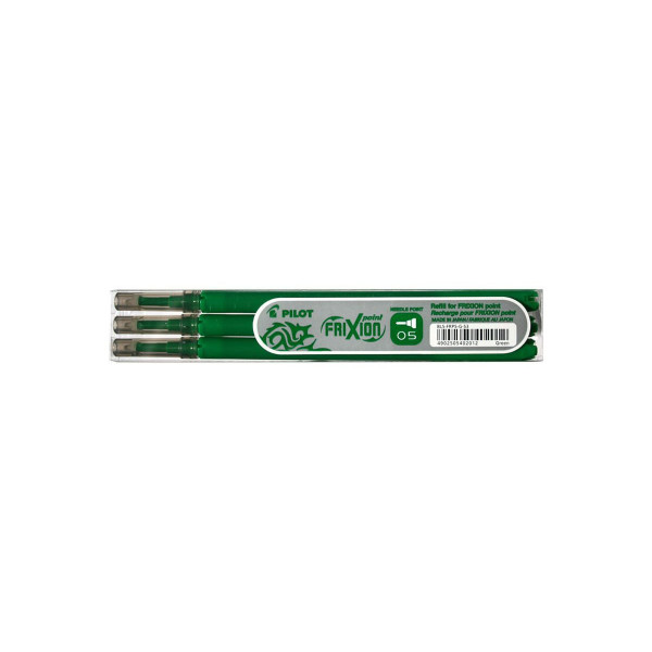 Lot de 3 recharges FriXion pointe fine 0,5mm vert Pilot pas cher
