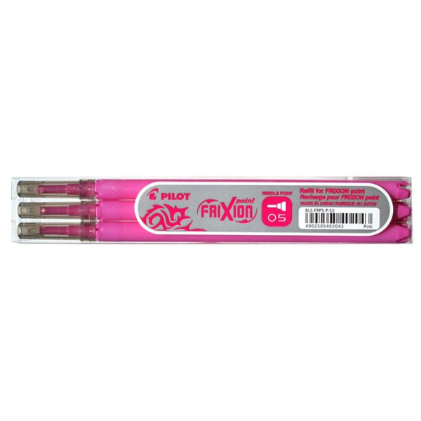 Lot de 3 recharges FriXion pointe fine 0,5mm rose Pilot pas cher