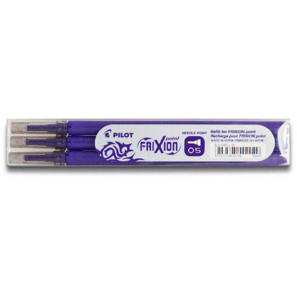 Lot de 3 recharges FriXion pointe fine 0,5mm violet Pilot pas cher