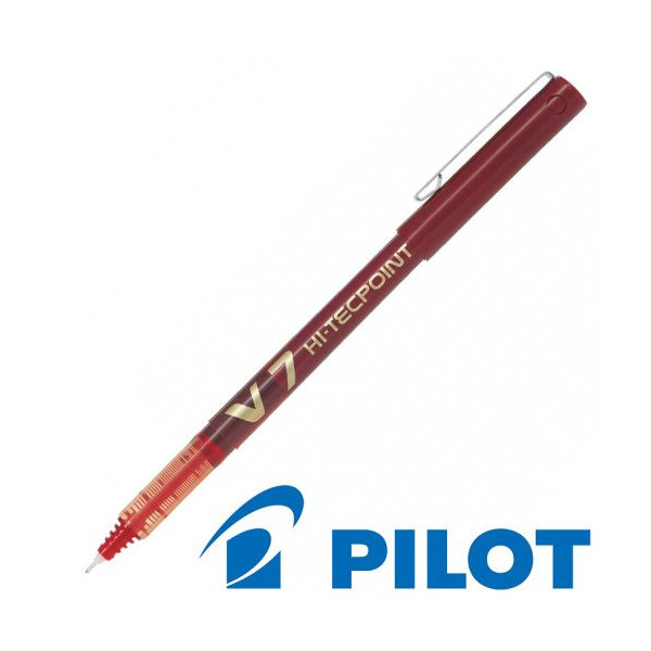 Stylo roller Hi-Tecpoint V7 pointe moyenne rouge Pilot pas cher