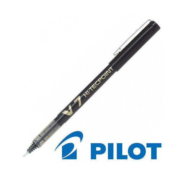 Stylo roller Hi-Tecpoint V7 pointe moyenne noir Pilot pas cher