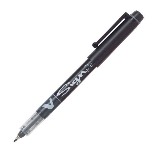 Stylo feutre V-Sign Pen pointe moyenne noir Pilot pas cher