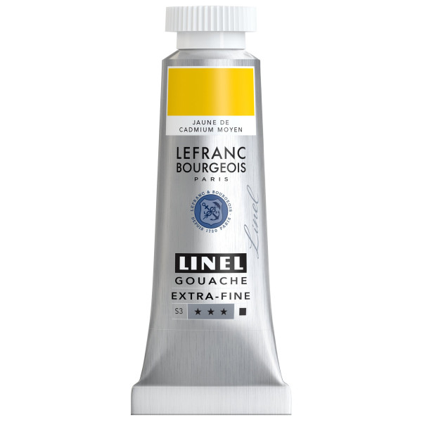 photo-Gouache - Extra-fine - Jaune cadmium moyen - Lefranc Bourgeois - Linel - 14ml