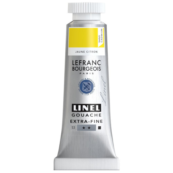 photo-Gouache - Extra-fine - Jaune citron - Sans cadmium - Lefranc Bourgeois - Linel - 14ml