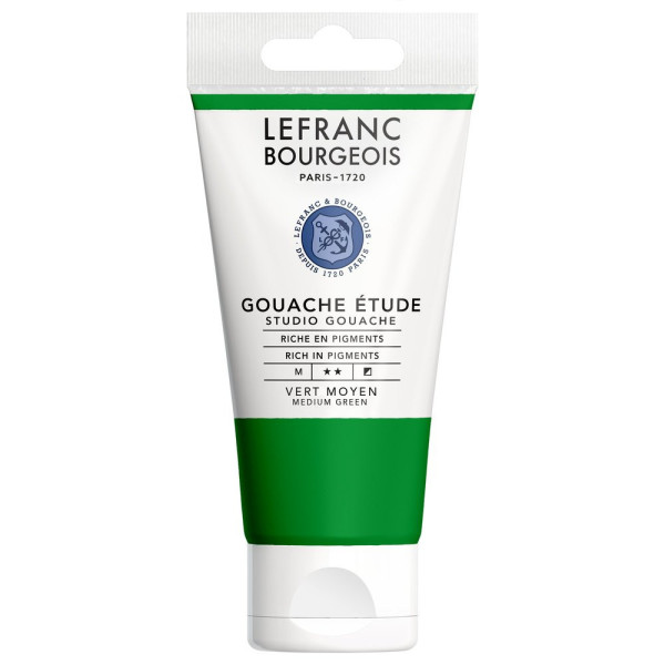 photo-Gouache - Etude - Vert moyen - 561 - Lefranc Bourgeois - Studio Gouache - 80ml