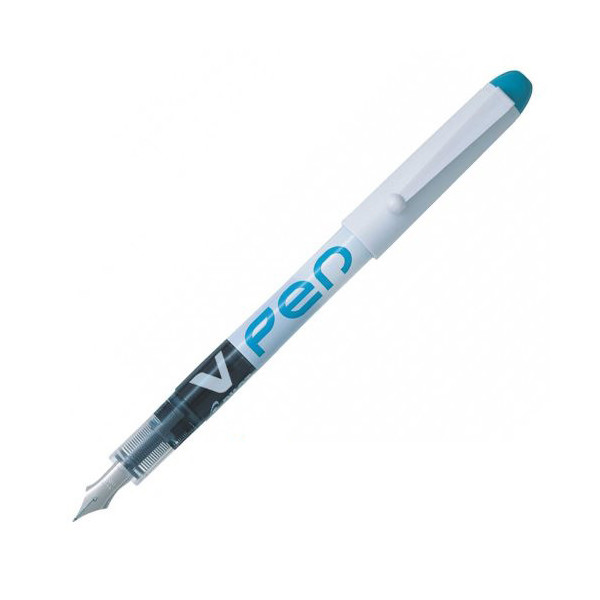 Stylo plume V-Pen effaçable pointe moyenne bleu canard Pilot pas cher