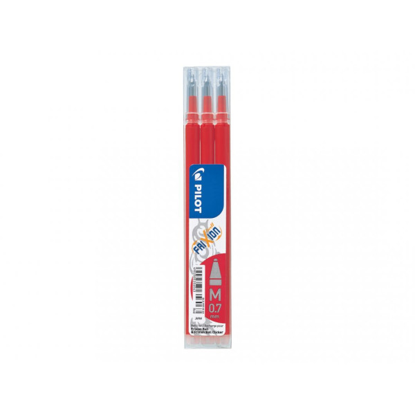 Lot de 3 recharges FriXion pointe moyenne 0,7mm rouge Pilot pas cher