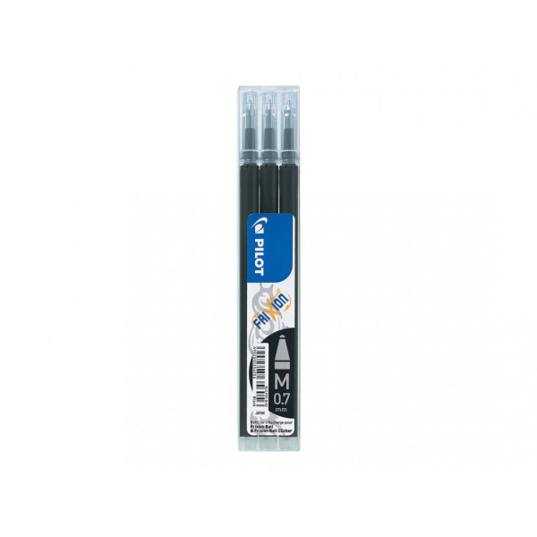Lot de 3 recharges FriXion pointe moyenne 0,7mm noir Pilot pas cher