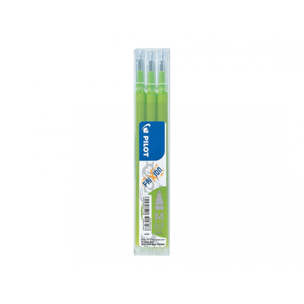 Lot de 3 recharges FriXion pointe moyenne 0,7mm citron vert Pilot pas cher