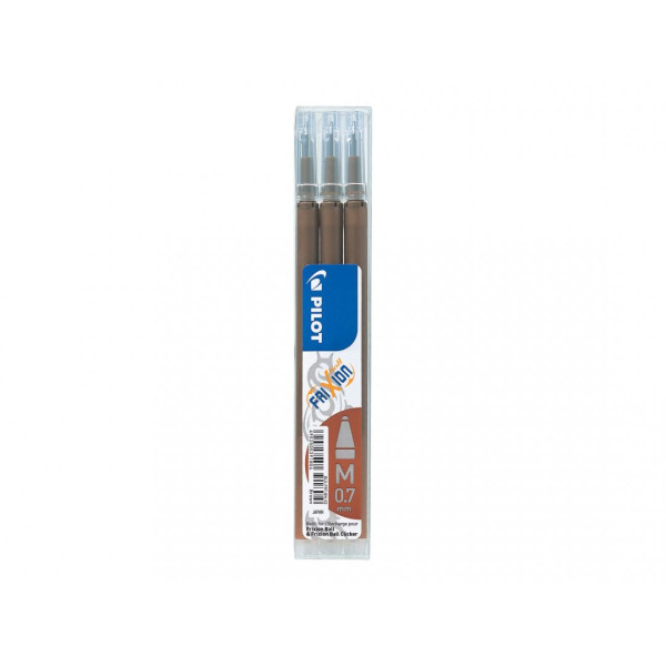 Lot de 3 recharges FriXion pointe moyenne 0,7mm chocolat Pilot pas cher