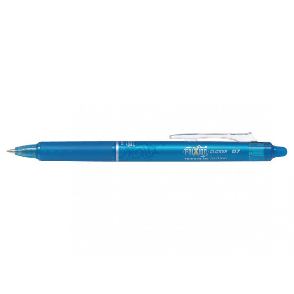 Stylo FriXion Ball Clicker 0.7 pointe moyenne turquoise Pilot pas cher