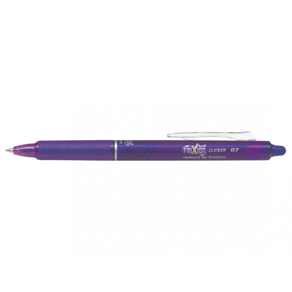 Stylo FriXion Ball Clicker 0.7 pointe moyenne violet Pilot pas cher