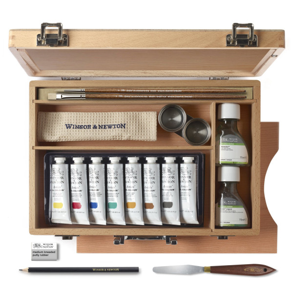 Peinture à l'huile - Coffret bois - 18 pièces - Winsor et Newton - Artist