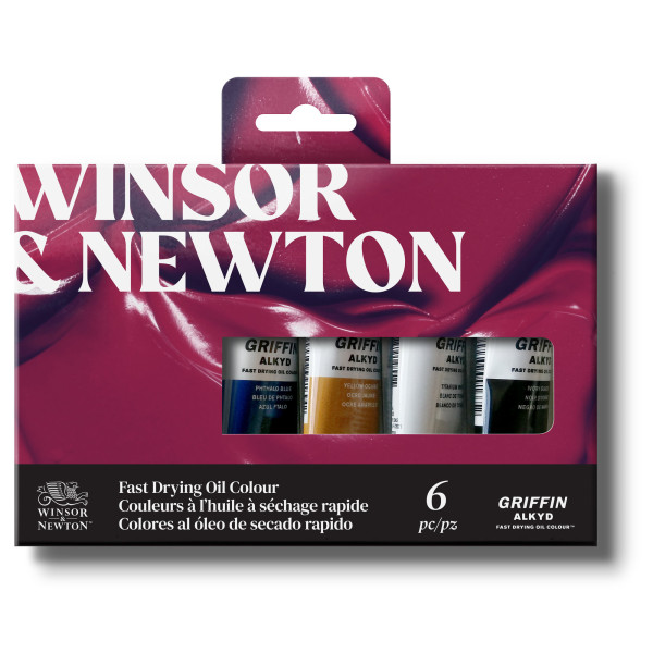photo - Peinture à l'huile - Coffret 6 couleurs - Tubes 37ml - Winsor et Newton - Griffin Alkyd