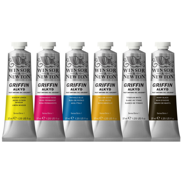 Peinture à l'huile - Coffret 6 couleurs - Tubes 37ml - Winsor et Newton - Griffin Alkyd