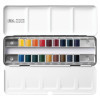 Peinture aquarelle - Boîte de voyage métal - 18 demi-godets - Winsor et Newton