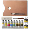 Peinture acrylique - Coffret bois - 8 tubes 60ml + accessoires - Winsor et Newton