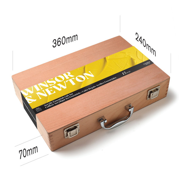 Peinture acrylique - Coffret bois - 8 tubes 60ml + accessoires - Winsor et Newton